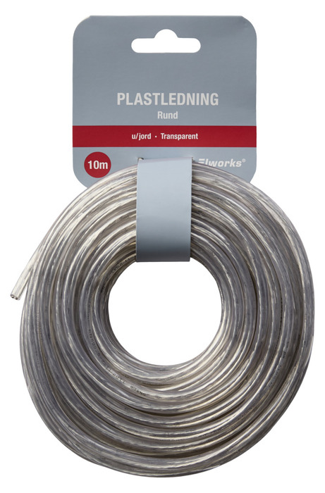 Ledning rund transparent 2 x 0,75 mm² 10 m - Elworks 